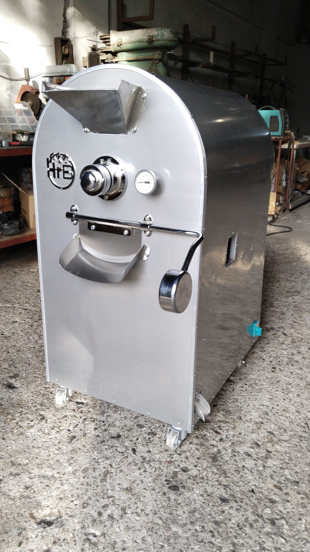 HRB Makina workshop — HrB 50 leblebi roasting oven (chrome body)